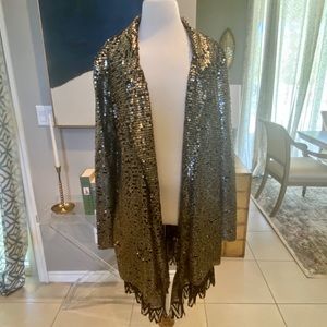 FREE PEOPLE💘  MUTED GOLD LACE BLAZER
